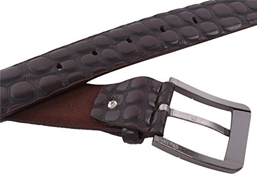 Crocodile Print Men's PU Leather Designer Dress Belt from Reed Leather