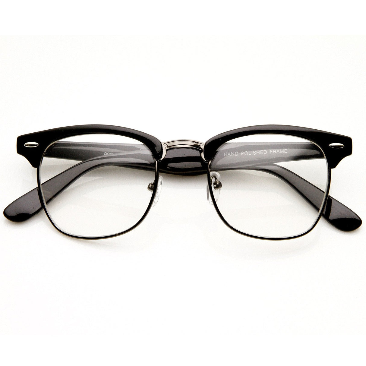 Vintage Inspired Classic Horned Rim Half Frame Clear Lens Glasses 2933 from zeroUV