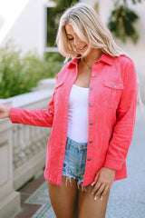 Claire Buttoned Flap Pocket Corduroy Jacket from Threaded Pear