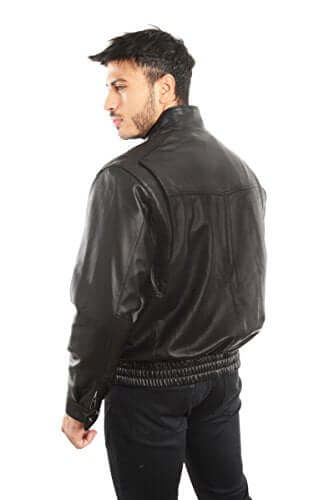 REED EST. 1950 Men's Coat Genuine Lambskin Leather Stand UP Collar S5Z Bomber Jacket - Imported from Reed Leather