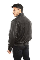 REED EST. 1950 Men's Coat Genuine Lambskin Leather Stand UP Collar S5Z Bomber Jacket - Imported from Reed Leather