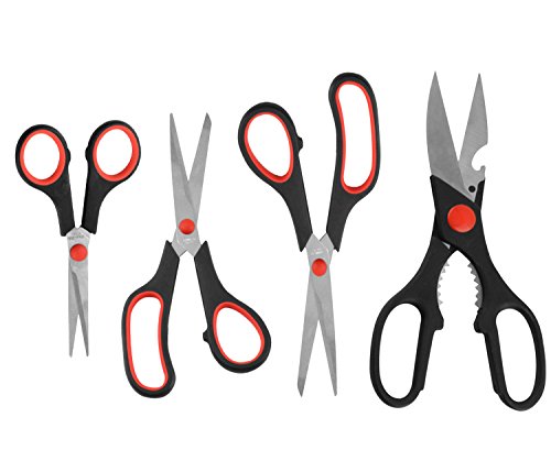 eZthings Scissors Set for Home Crafts and Arts or Office Cutting Projects (Multipurpose Scissors) from Reed Leather
