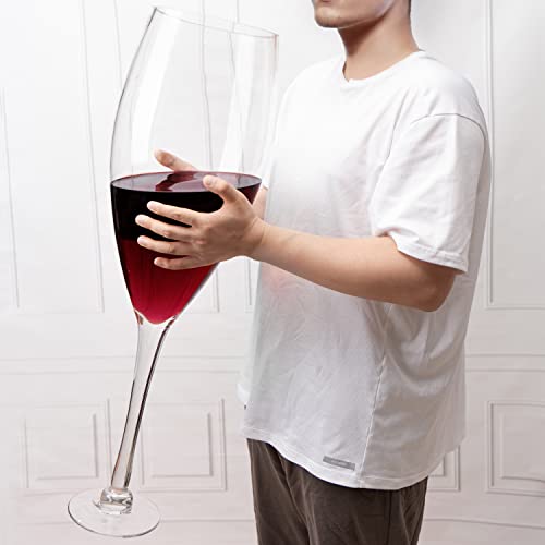 Worlds Largest Giant Wine Glass - Huge 32 Inches, 3.7 Gallons, Mega Pint, Huge Stemware, Clear Decorative Hand Blown Glassware, Large Novelty Stemware/Champagne Magnum Chiller, Oversized XL Goblet from The Wine Savant