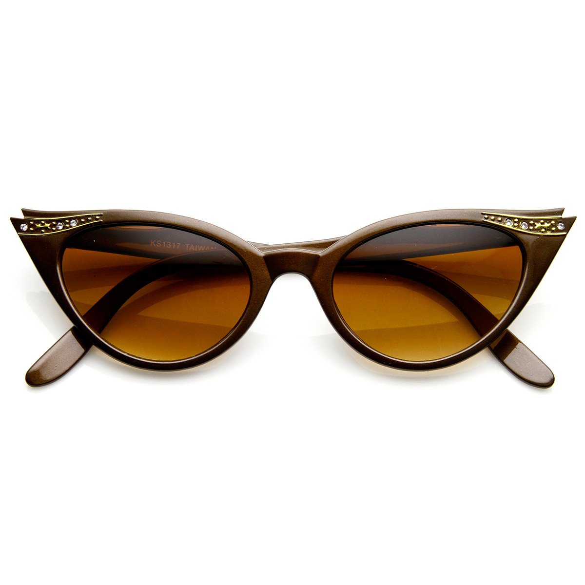 Elegant 50s Vintage Womens Fashion Rhinestone Cat Eye Sunglasses 8433 from zeroUV