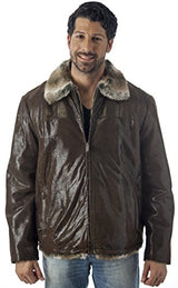 REED Men's Sheep Skin Leather Jacket Shearling Style - Imported from Reed Leather