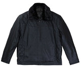 REED Men's Smooth Lamb Touch Faux Leather Detachable Fur Collar Classic Jacket - Imported from Reed Leather