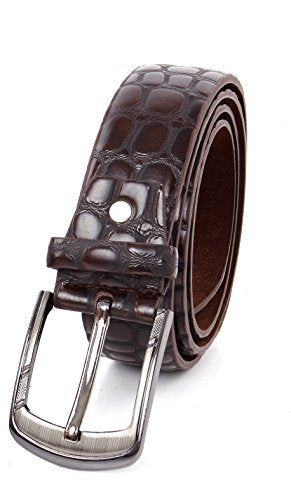 Crocodile Print Men's PU Leather Designer Dress Belt from Reed Leather