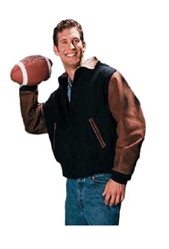 Big and Tall Men's Executive Leather Varsity Jacket Union Made in USA From Reed Leather