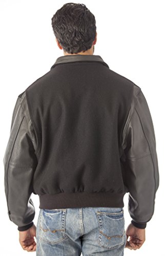 Big and Tall Men's Executive Leather Varsity Jacket Union Made in USA From Reed Leather