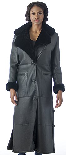 REED Women's Sheepskin Shearling Full-Length Coat - Imported from Reed Leather