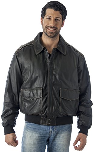 REED Men's Premium Leather Aviator Bomber Jacket - Imported from Reed Leather