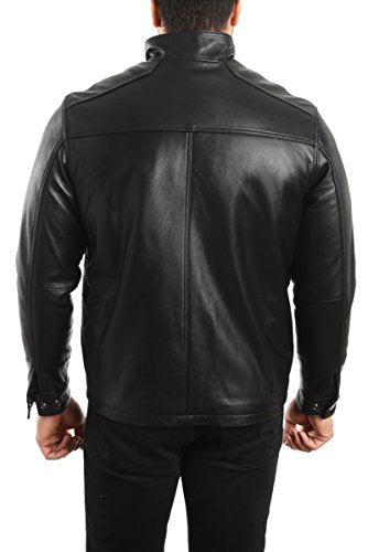 REED EST. 1950 Men's Jacket Genuine Lambskin Leather Stand UP Collar Winners Coat - Imported from Reed Leather