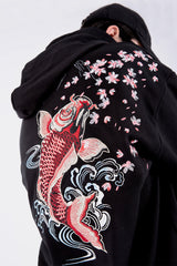 Dancing Fish Embroidery Hoodie from Niepce Inc