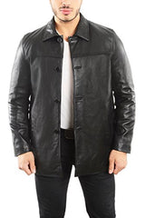 REED EST. 1950 Men's Jacket Genuine Lambskin Leather Four Button Car Coat - Imported from Reed Leather