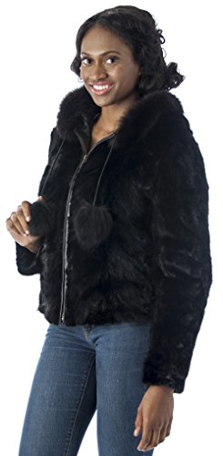 REED Women's Genuine Mink Fur Bomber Jacket -100% Real Fur - Imported From Reed Leather