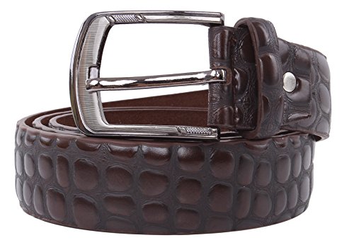 Crocodile Print Men's PU Leather Designer Dress Belt from Reed Leather