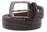 Crocodile Print Men's PU Leather Designer Dress Belt from Reed Leather