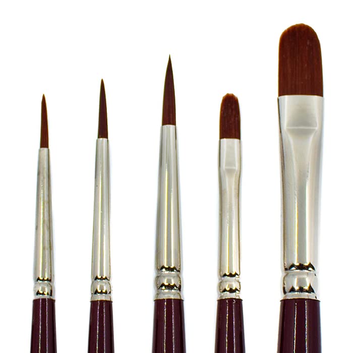 Trekell Crimson Taklon Long Handle Top Sellers Brush Set from Trekell Art Supplies