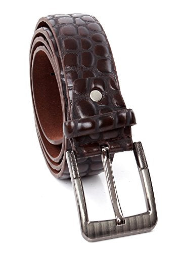 Crocodile Print Men's PU Leather Designer Dress Belt from Reed Leather