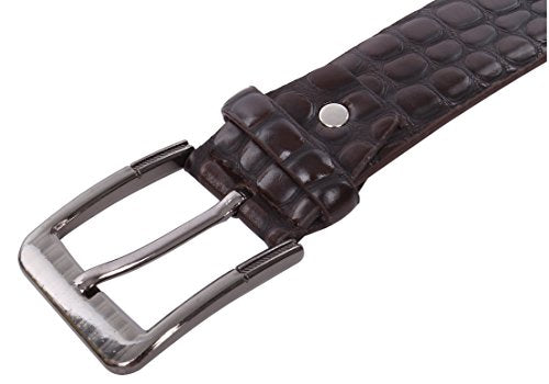 Crocodile Print Men's PU Leather Designer Dress Belt from Reed Leather