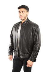 REED EST. 1950 Men's Coat Genuine Lambskin Leather Stand UP Collar S5Z Bomber Jacket - Imported from Reed Leather