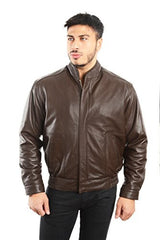 REED EST. 1950 Men's Coat Genuine Lambskin Leather Stand UP Collar S5Z Bomber Jacket - Imported from Reed Leather