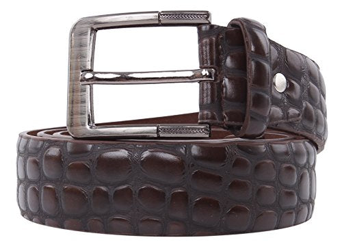 Crocodile Print Men's PU Leather Designer Dress Belt from Reed Leather