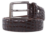 Crocodile Print Men's PU Leather Designer Dress Belt from Reed Leather