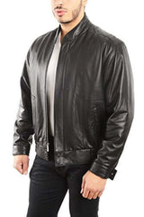 REED EST. 1950 Men's Coat Genuine Lambskin Leather Stand UP Collar S5Z Bomber Jacket - Imported from Reed Leather