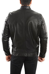 REED EST. 1950 Men's Genuine Lambskin Leather Biker Jacket - Imported from Reed Leather