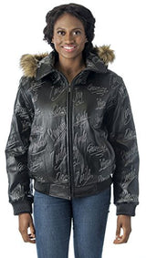 REED Women's Detroit Streets Leather Bomber Coat with Zip Out Hoody - Imported From Reed Leather