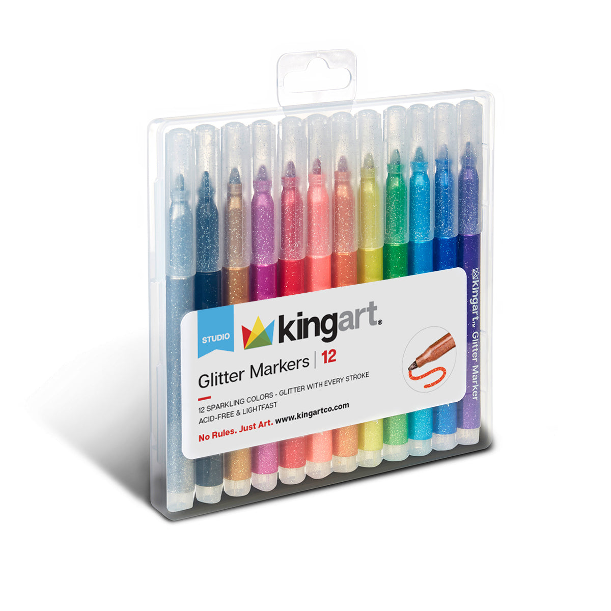Glitter Markers 12 Colors from KINGART