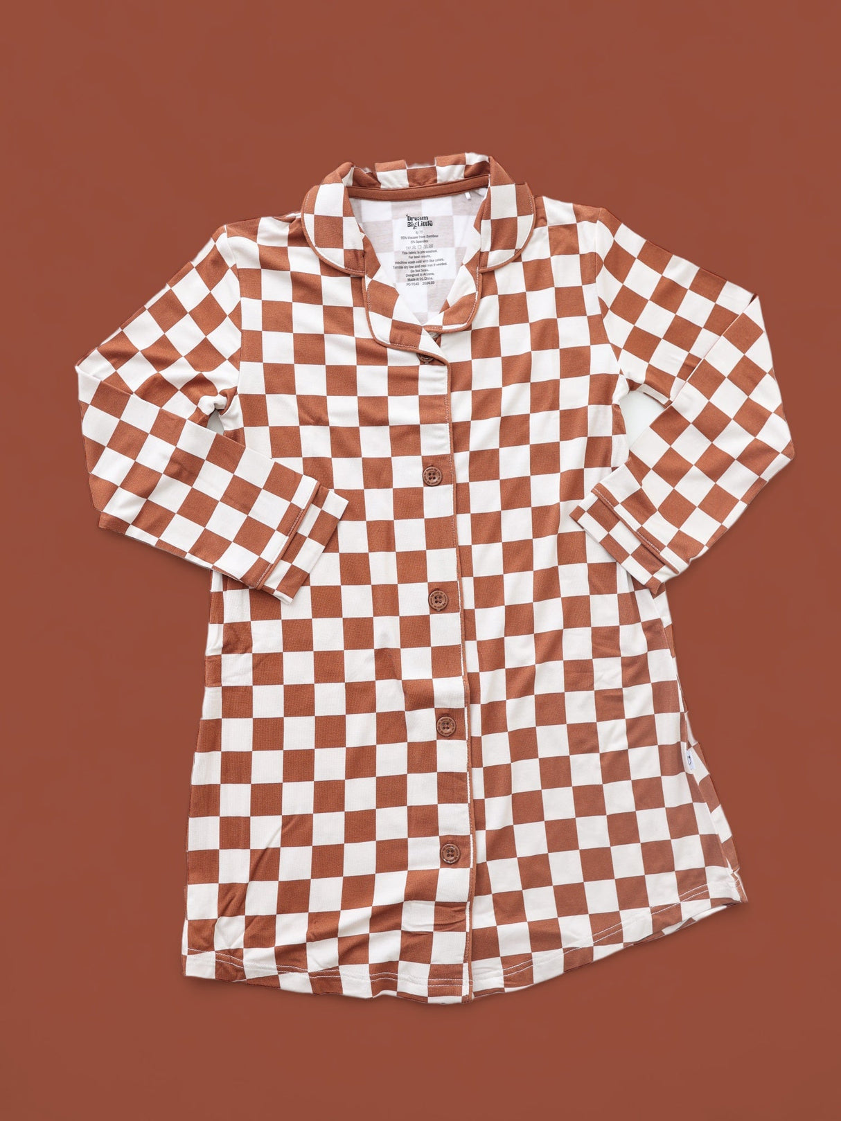 COPPER CHECKERS GIRL'S DREAM GOWN from DREAM BIG LITTLE CO