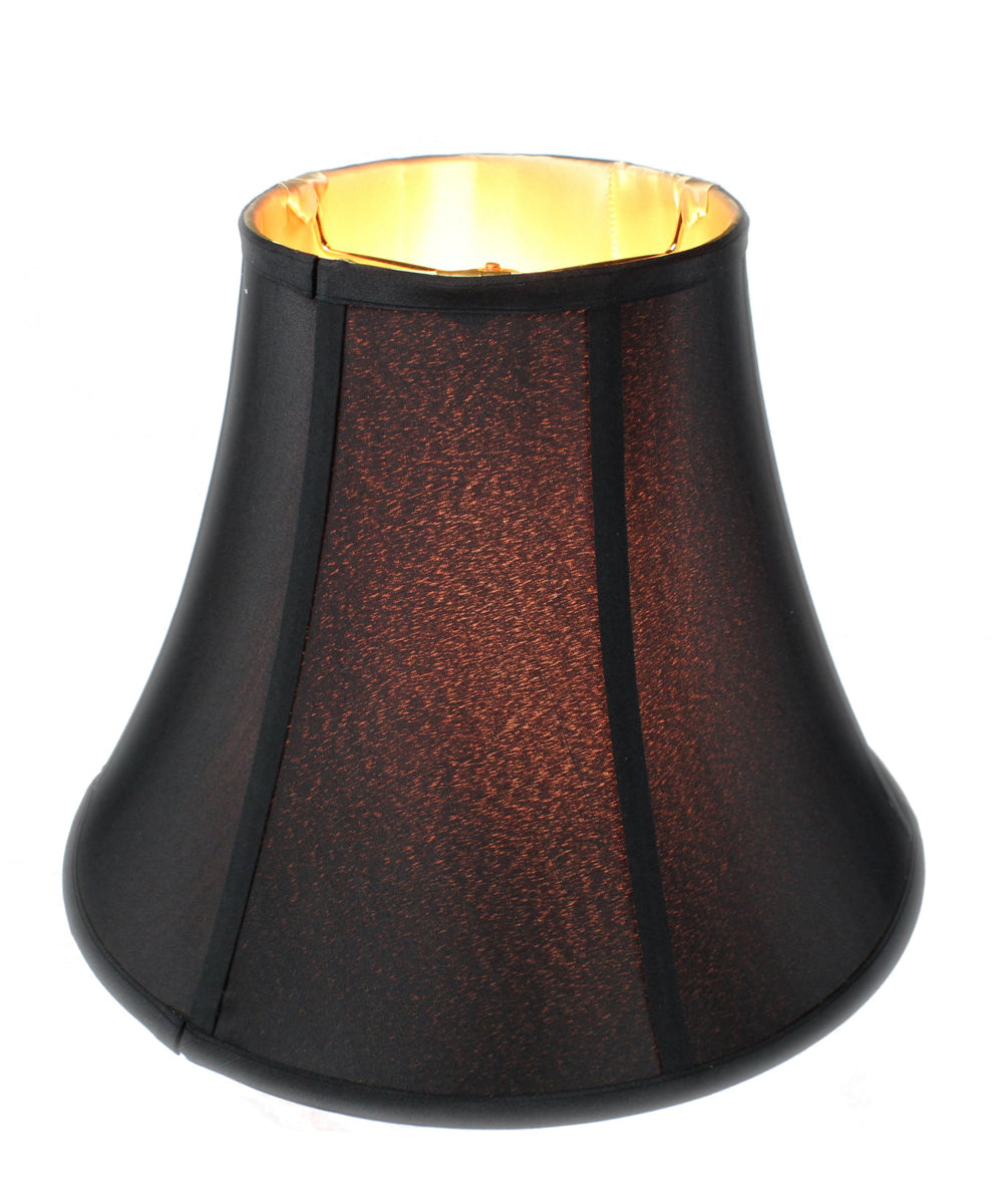 Black with Gold Lining Bell 14"W x 11"H Lampshade From LampsUSA