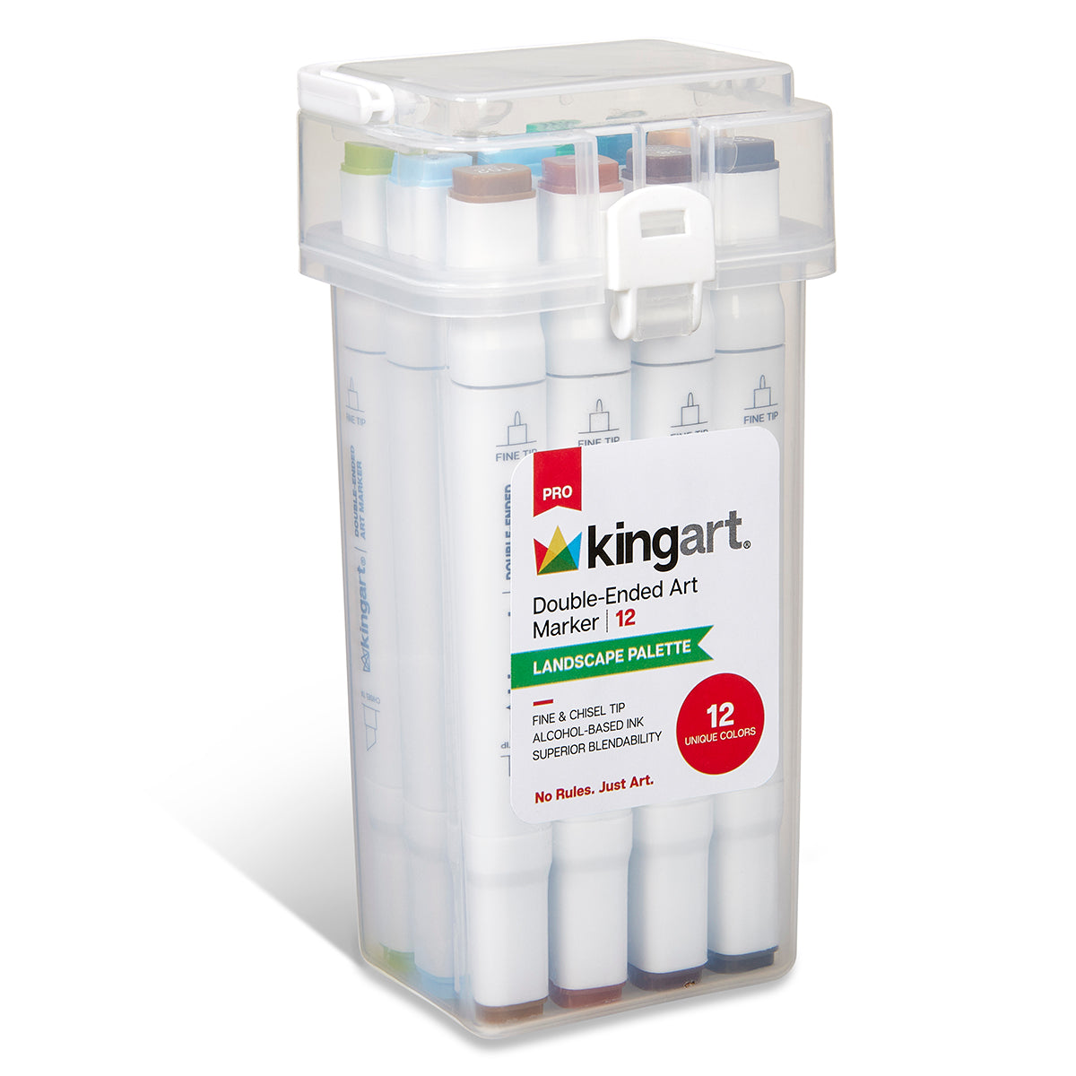 Double-Ended Alcohol Markers 12 Landscape Colors from KINGART