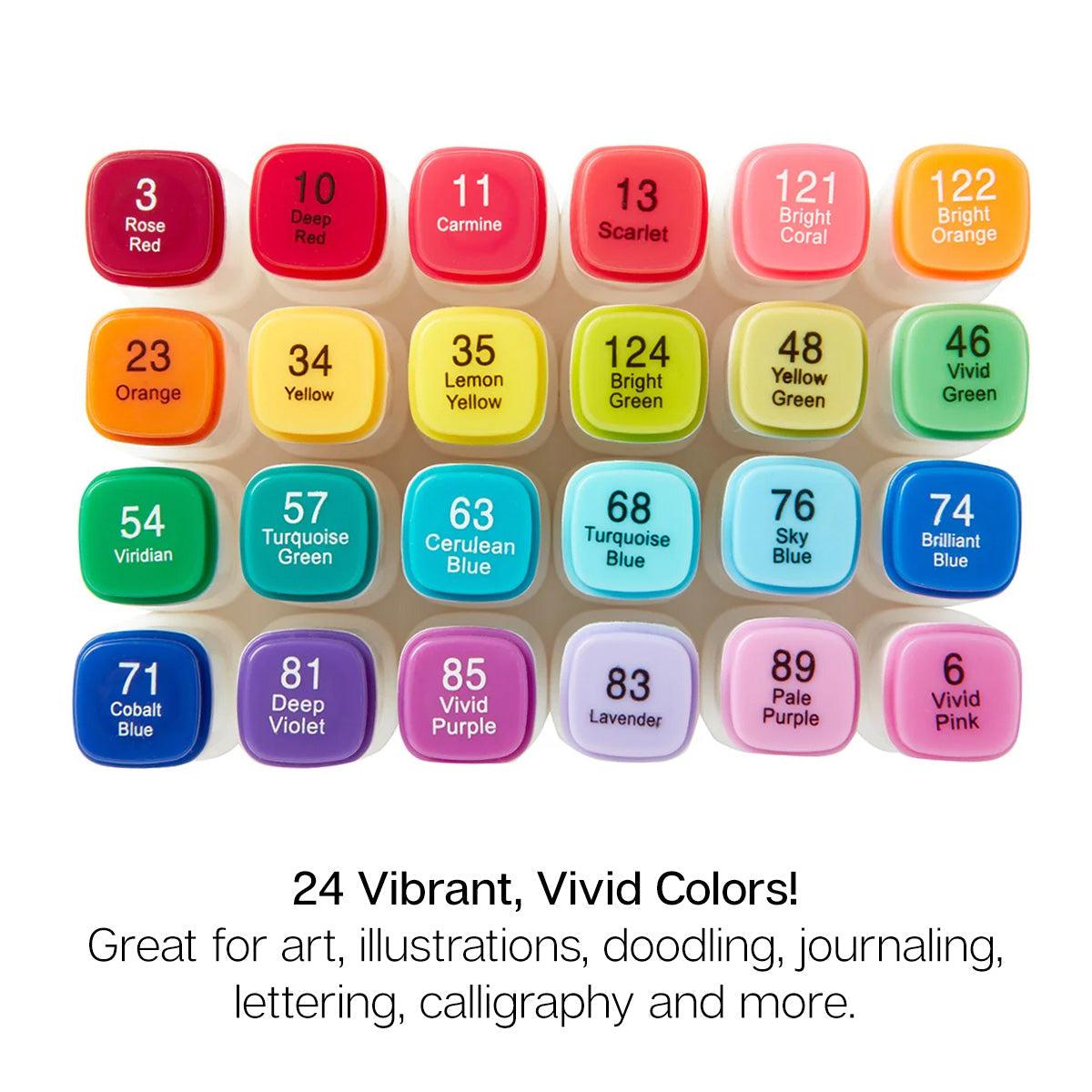 Double-Ended Alcohol Markers 24 Bright Colors from KINGART