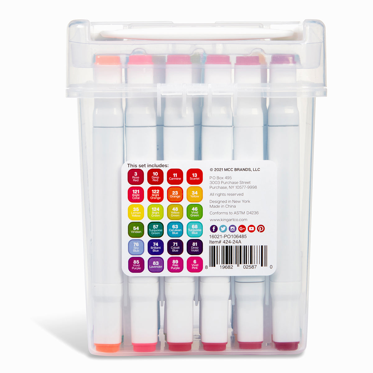 Double-Ended Alcohol Markers 24 Bright Colors from KINGART