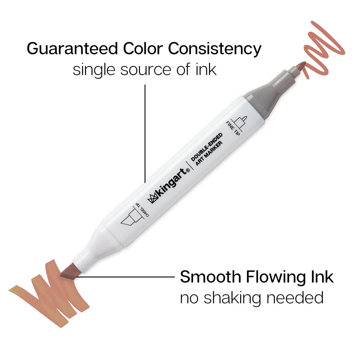Double-Ended Alcohol Markers 24 Portrait Colors from KINGART