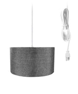 Light Plug In Swag Pendant Ceiling Light Granite Grey Shade From LampsUSA