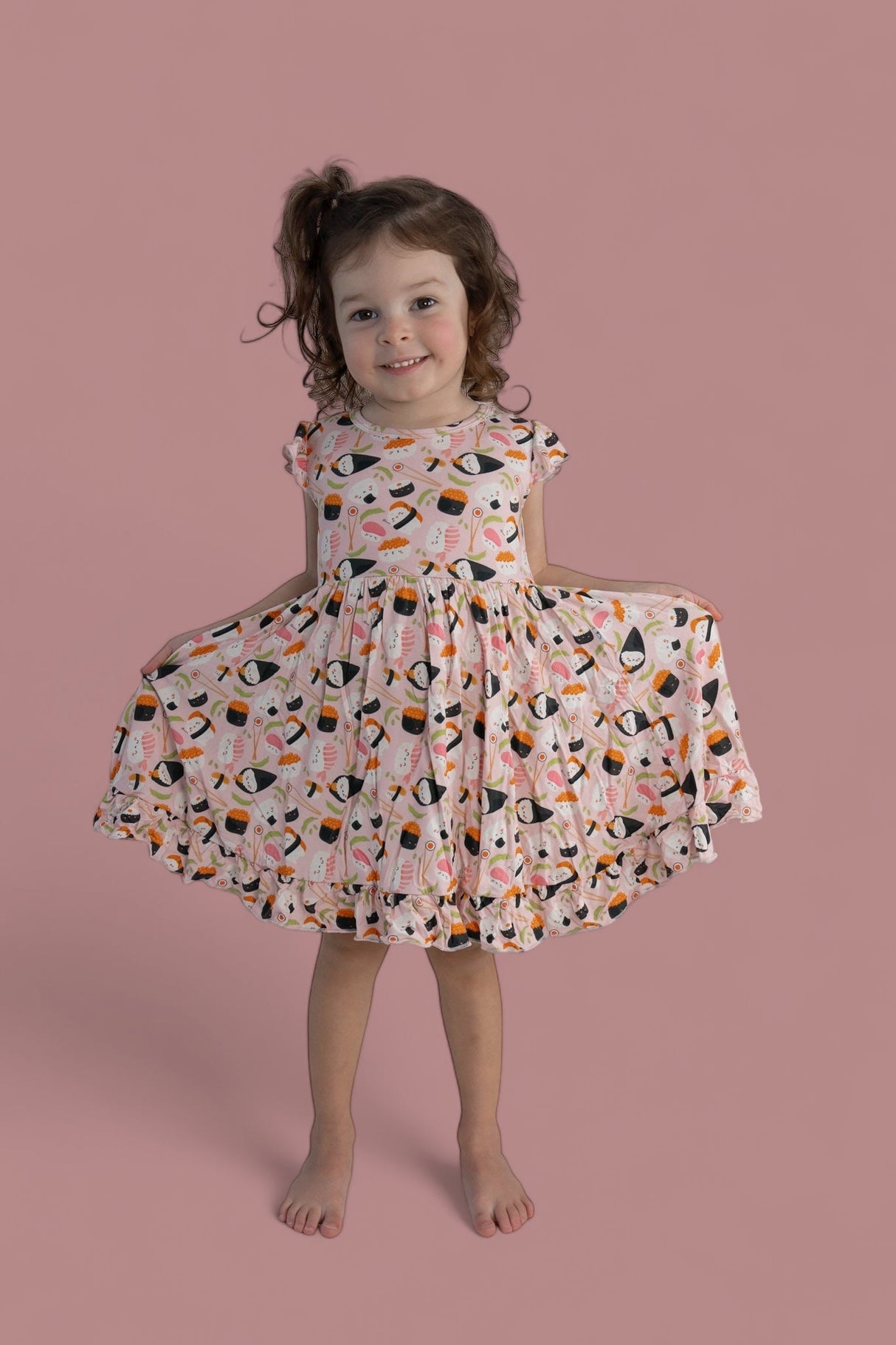 SWEET PEA SUSHI DREAM RUFFLE DRESS from DREAM BIG LITTLE CO