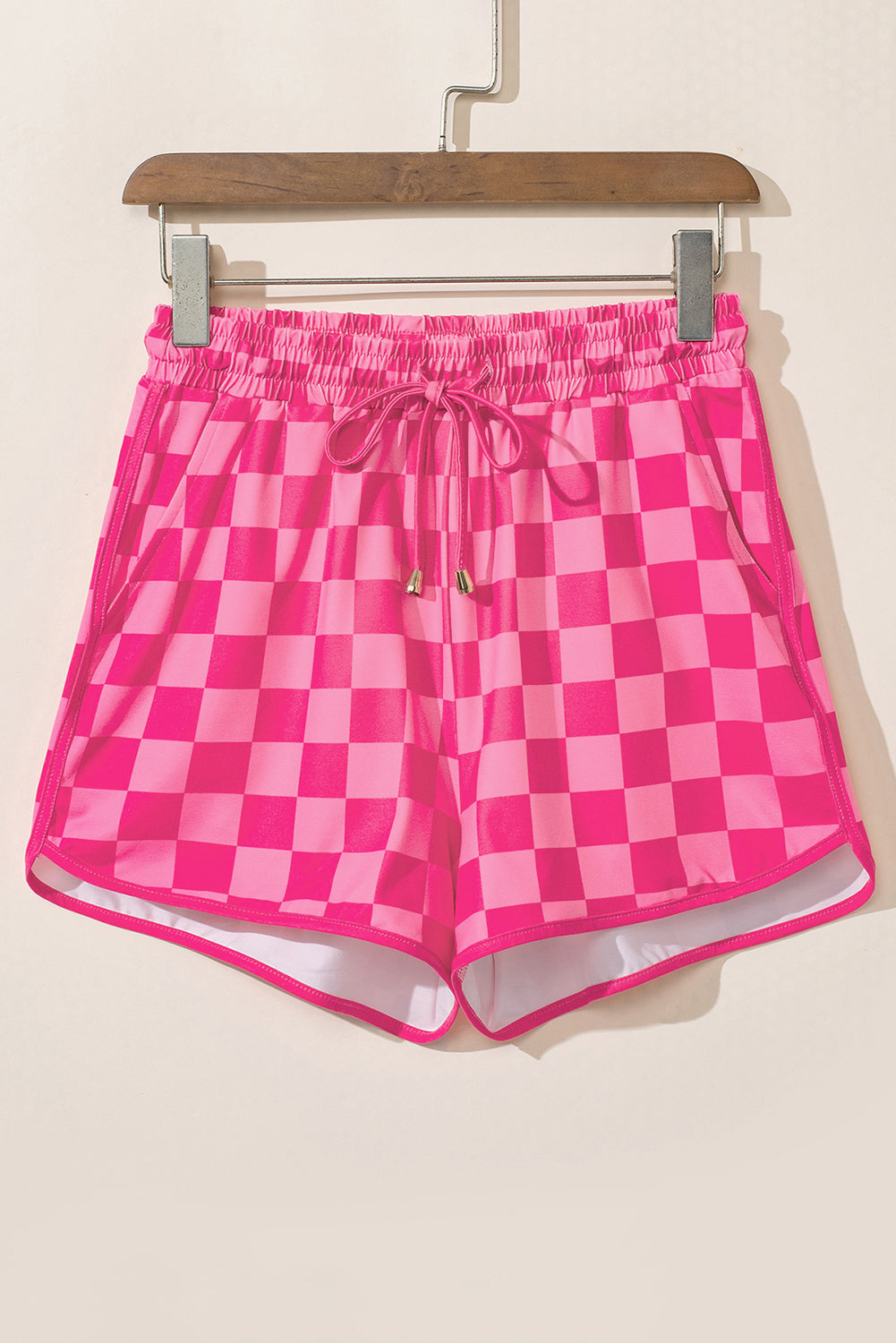 Checkered Drawstring Casual Shorts from Threaded Pear