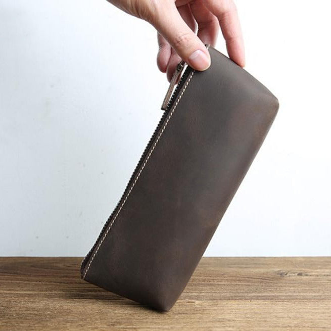 The Pallavi | Handmade Leather Pencil Case - Leather Makeup Bag from STEEL HORSE LEATHER