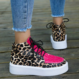 PU Leather Leopard Platform Sneakers from My Pampered Life Seattle