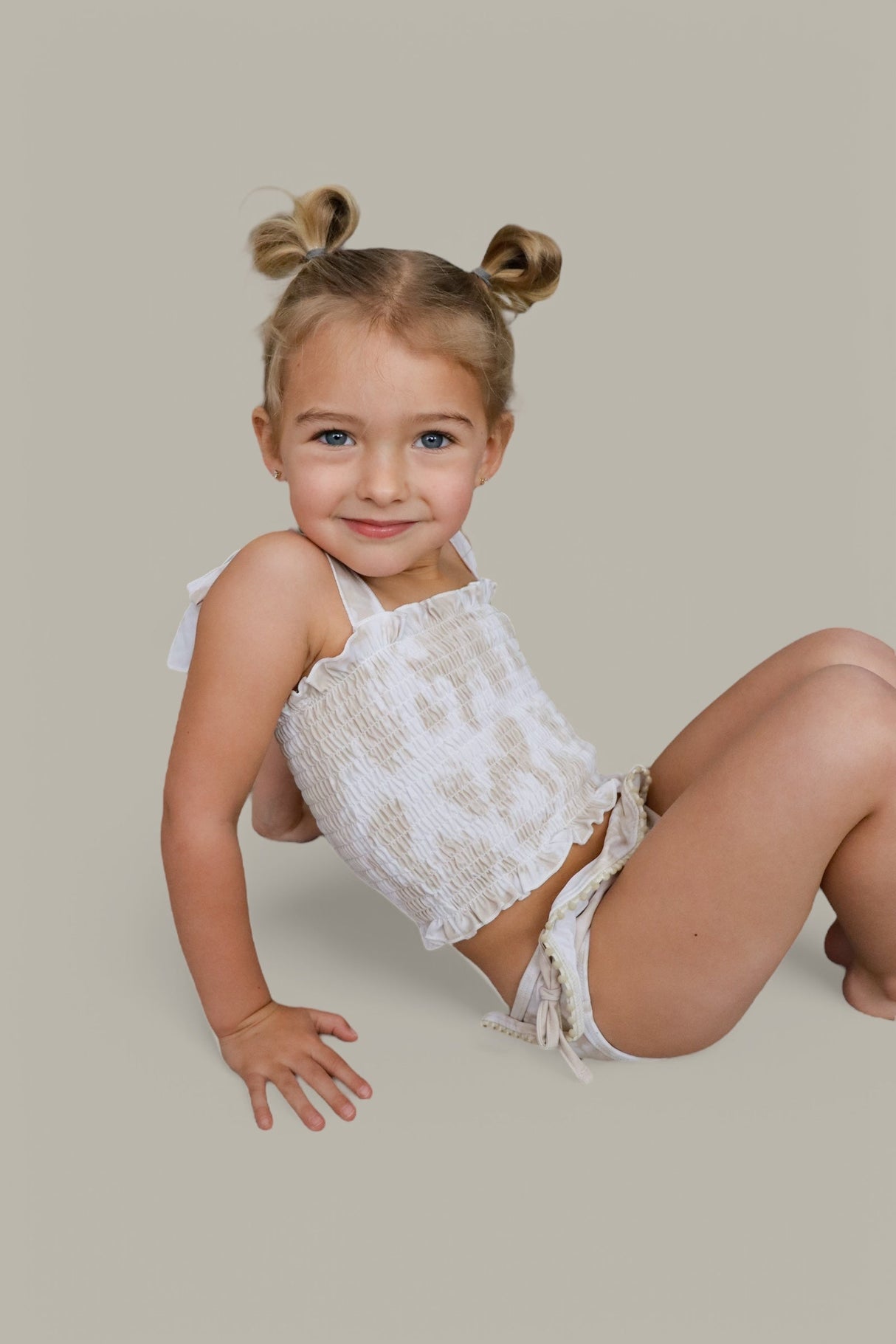 SANDY SHORES DREAM SMOCKED TWO PIECE SWIM SUIT from DREAM BIG LITTLE CO