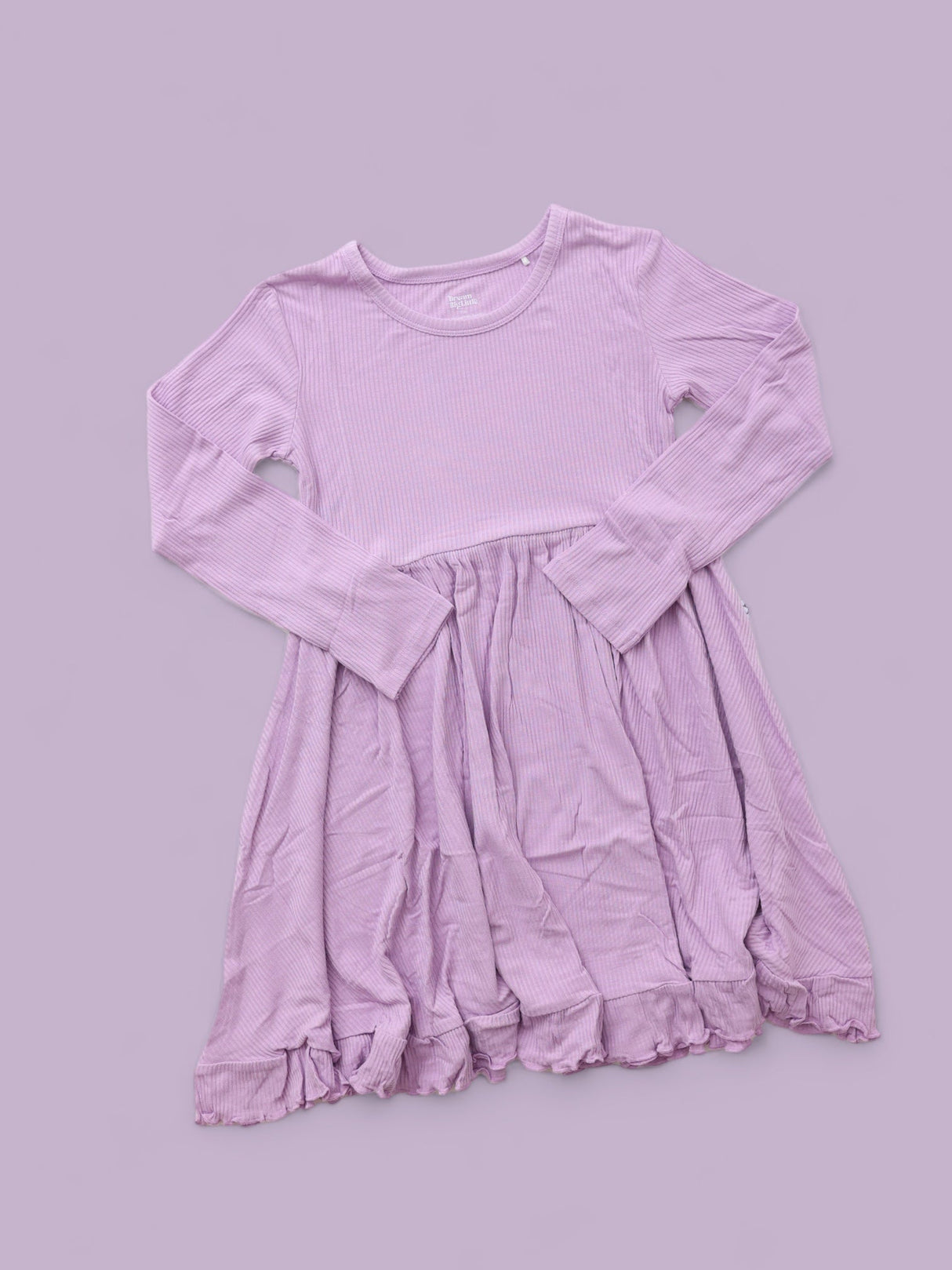 AMETHYST RIB DREAM RUFFLE DRESS from DREAM BIG LITTLE CO