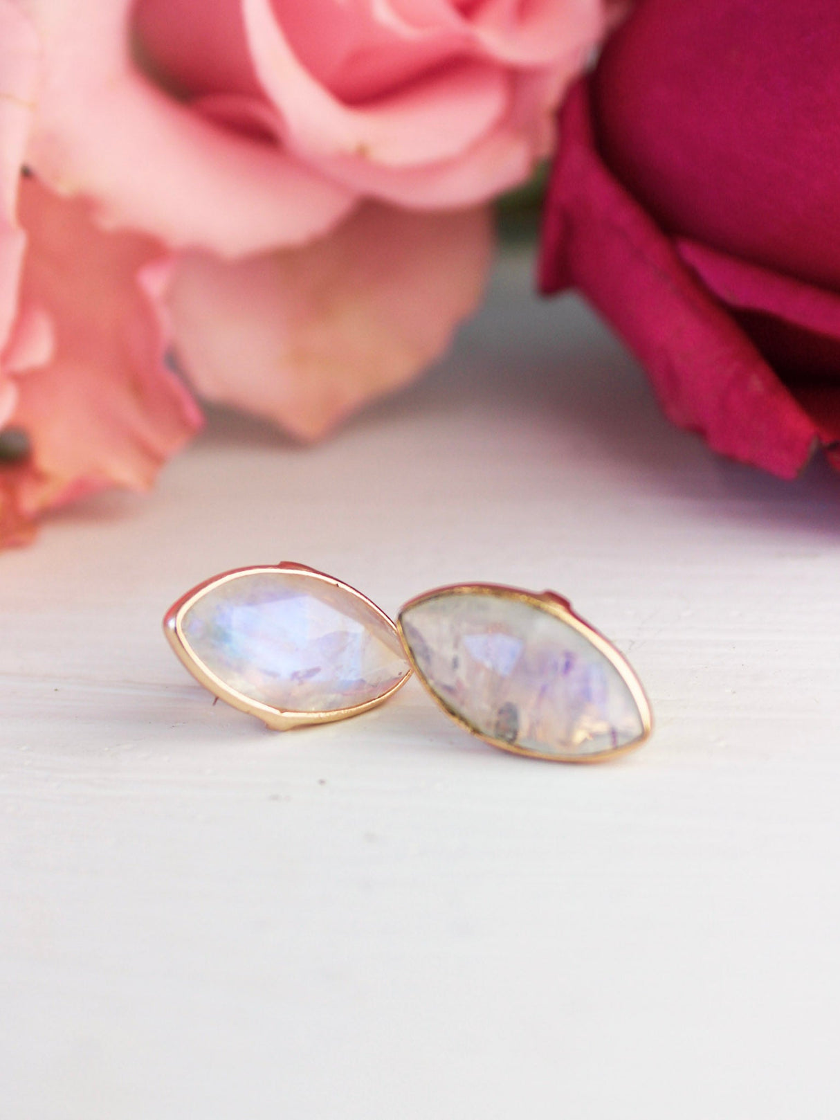 Mila Leaf Earrings - Rose Gold from Ash & Rose