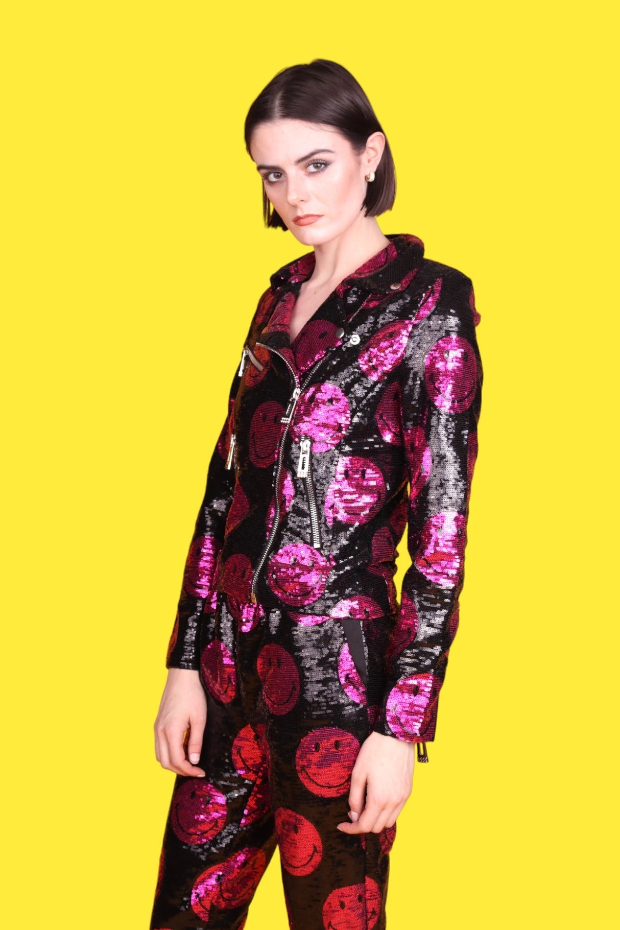 Any Old Iron x Smiley Pink Moto Jacket from Any Old Iron