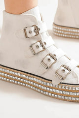 Beast Fashion Multi-Buckle Straps Studded Platform Sneakers from My Pampered Life Seattle