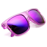 Frosted Retro Flat Top Candy Color Mirrored Lens Sunglasses 8610 from zeroUV