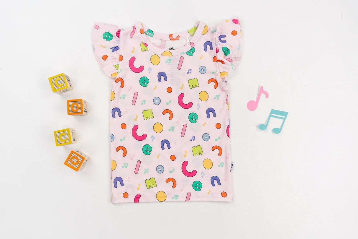 Dream Big Little Co x CoComelon ALPHABET DREAM CAP SEEVE TOP from DREAM BIG LITTLE CO